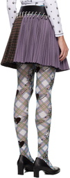 Chopova Lowena Brown & Purple Cotton Carabiner Miniskirt