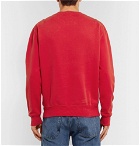 AMI - The Smiley Company Logo-Appliquéd Loopback Cotton-Jersey Sweatshirt - Red