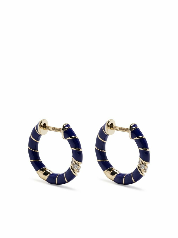 Photo: Yvonne Léon 9K Yellow Gold Mini Torsade Diamond Hoop Earrings