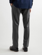 Brioni - Sidney Straight-Leg Wool and Cashmere-Blend Drawstring Trousers - Gray