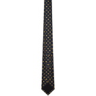 Gucci Navy and Beige Silk Symbols Tie