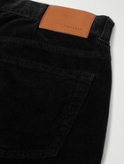 Canali - Straight-Leg Cotton-Blend Corduroy Trousers - Black