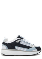 Cleens Hyper Runner Panelled Mesh Sneakers White And Blue