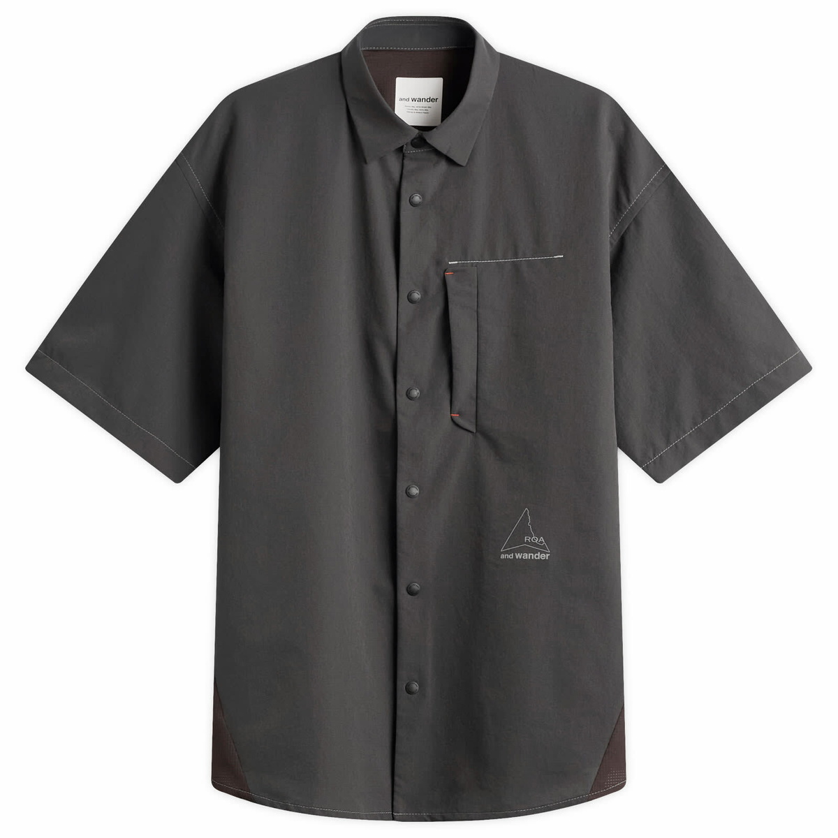 and wander Men's Cordura Typewriter Short Sleeve Shirt in Black