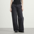 mfpen Women's Womens Double Knee Jeans in Dark Grey Canvas