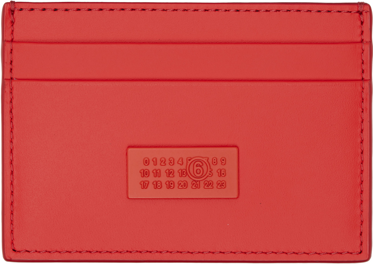 MM6 Maison Margiela Orange Numeric Leather Card Holder