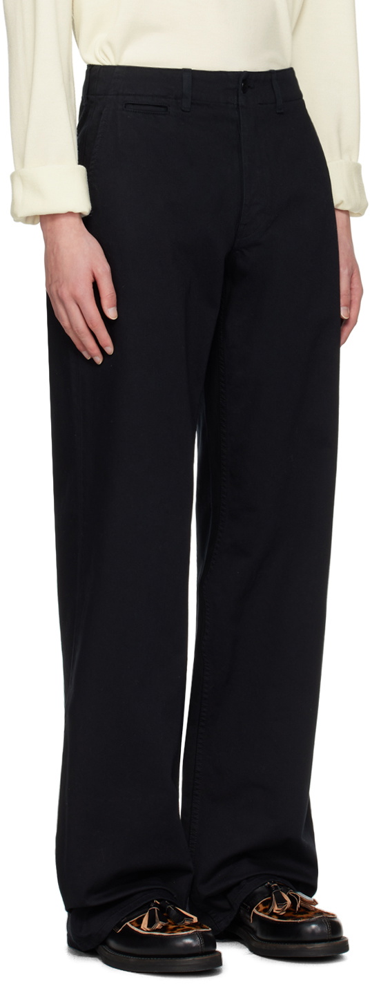 Husbands Navy Wide High-Waisted Trousers Husbands