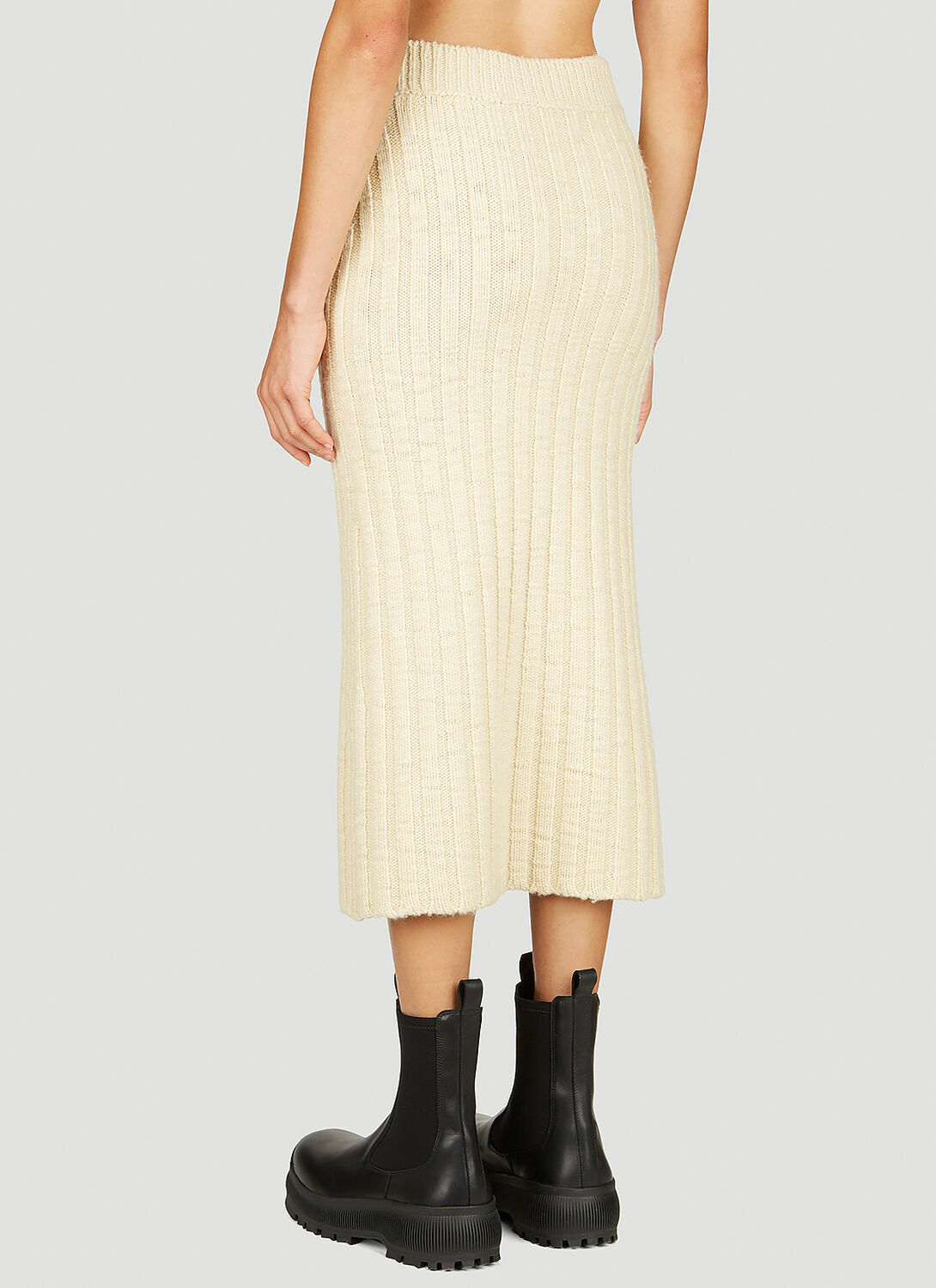 Jil Sander+ Wool Rib Midi Skirt