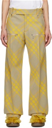 Burberry Yellow & Beige Check Trousers