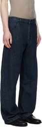 JiyongKim Blue Curved Jeans
