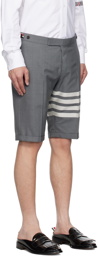 Thom Browne Gray 4-Bar Shorts