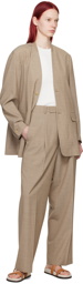 AURALEE Taupe Pleated Trousers