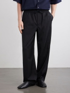 LOEWE - Straight-Leg Wool Drawstring Trousers - Black