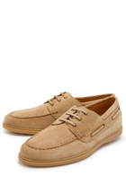 Tods Barca Gomma Suede Boat Shoes Tan