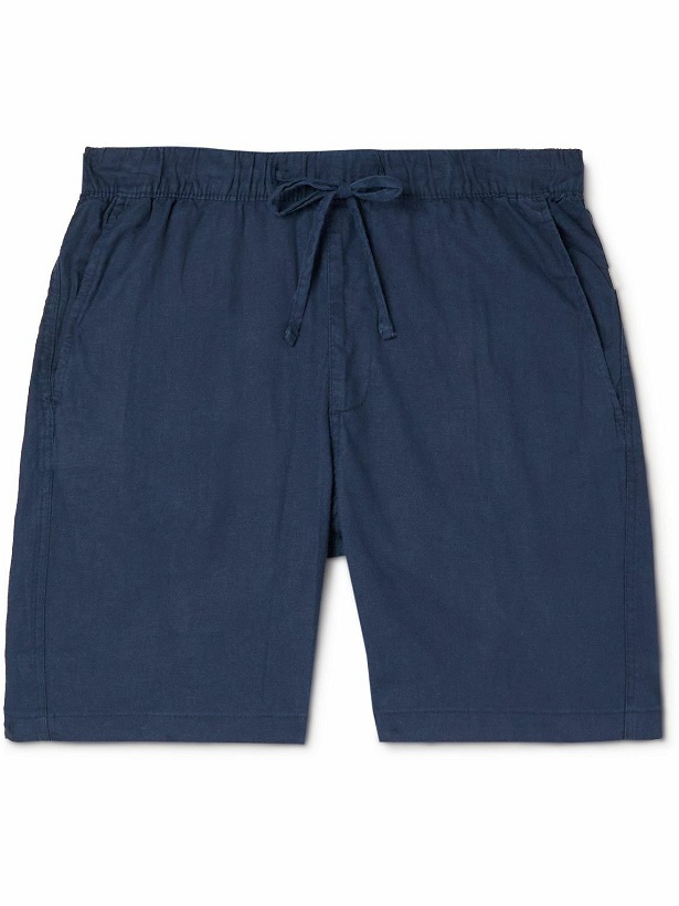 Photo: Onia - Straight-Leg Linen Drawstring Shorts - Blue