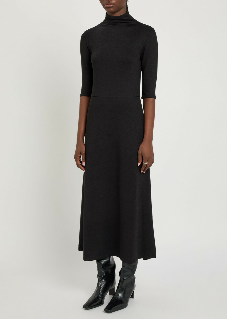 Vince Jersey Close-knit Dress Black