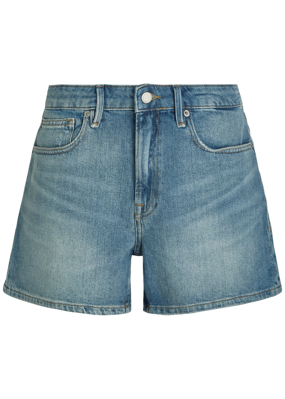 Good American Good Everyday Stretch-denim Shorts Blue
