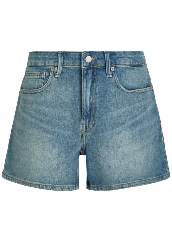Photo: Good American Good Everyday Stretch-denim Shorts Blue