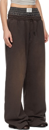 Acne Studios Brown Layered Logo Sweatpants