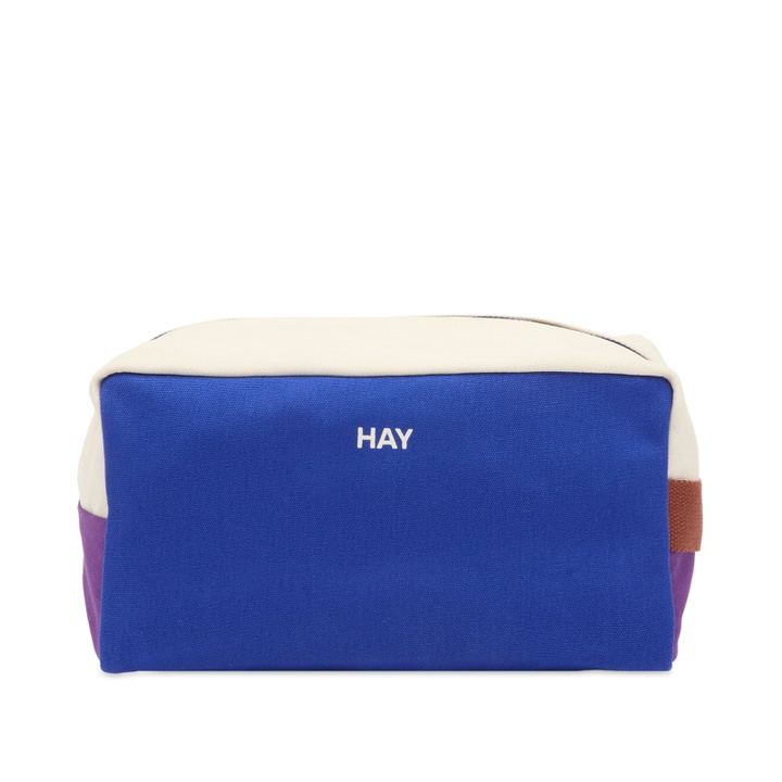 Photo: HAY Multi Wash Bag in Electric Blue Multi 
