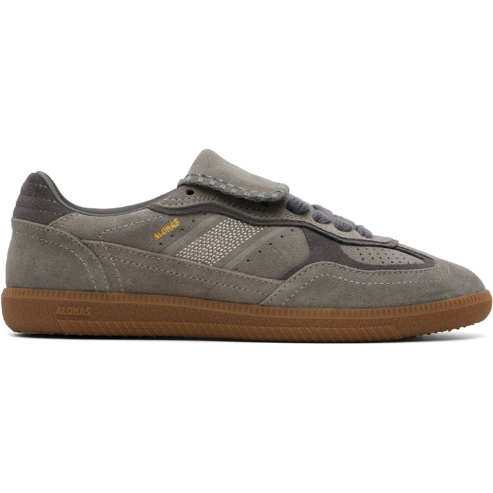 Photo: Alohas Gray Tb.490 Club Suede Leather Sneakers