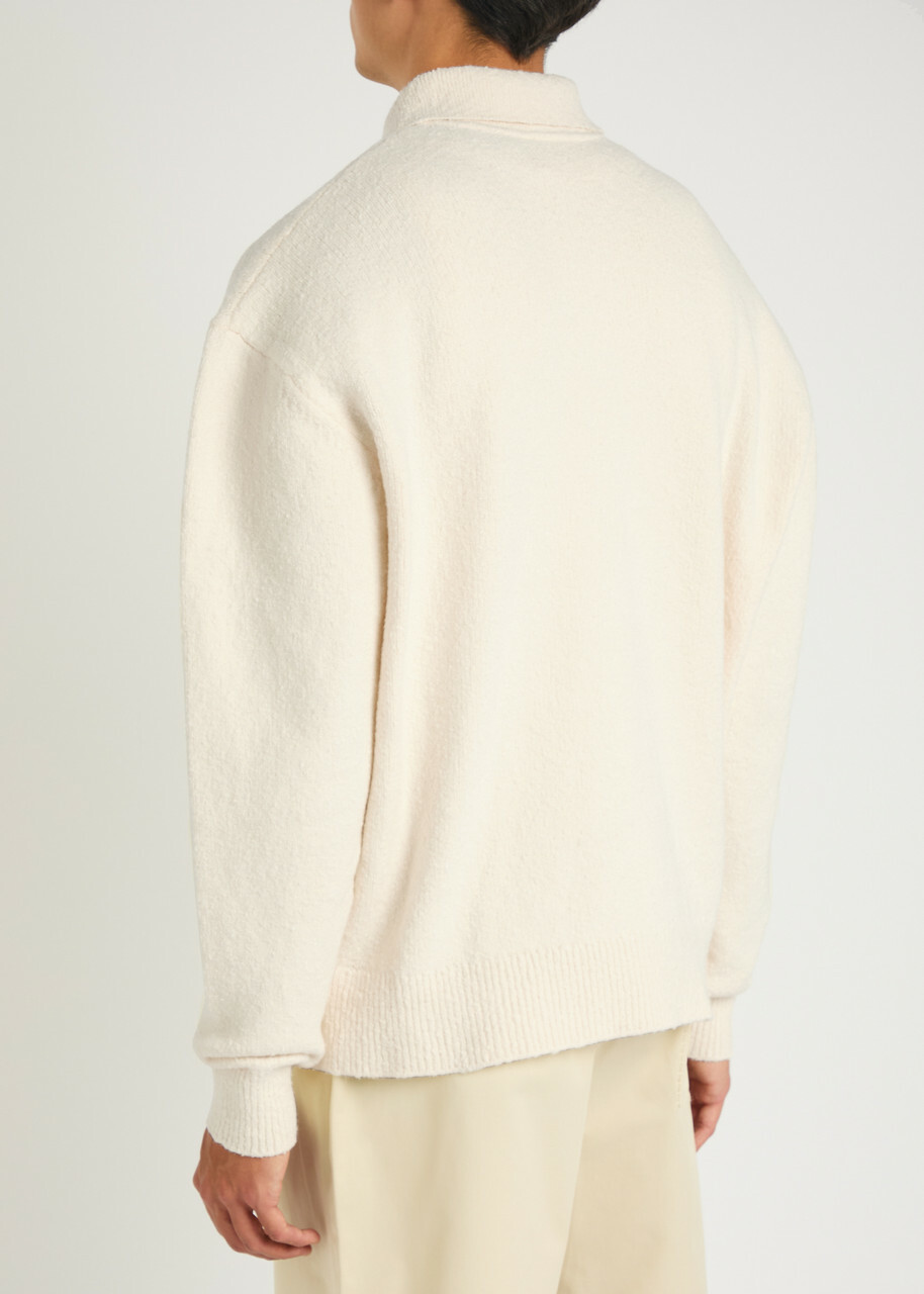 Axel Arigato Scribble Cotton-blend Polo Jumper Off White