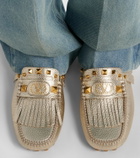 Valentino Garavani Plaster Caster metallic leather loafers