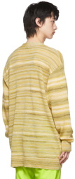 Dries Van Noten Yellow Mohair Stripe Cardigan