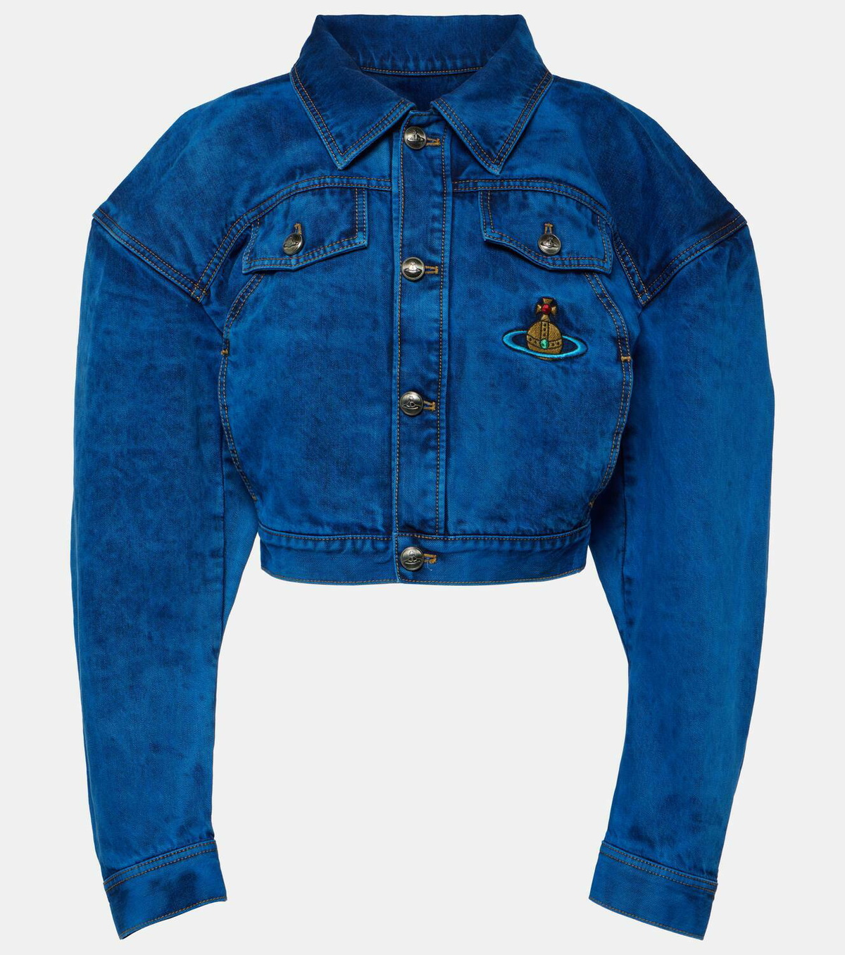 豊富なギフト Vivienne Westwood Vivienne jacket denim cropped Embroidered Jacket Outer