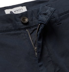 NN07 - Crown Garment-Dyed Stretch-Cotton Twill Shorts - Midnight blue