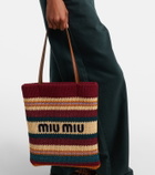 Miu Miu Woven raffia-effect tote bag
