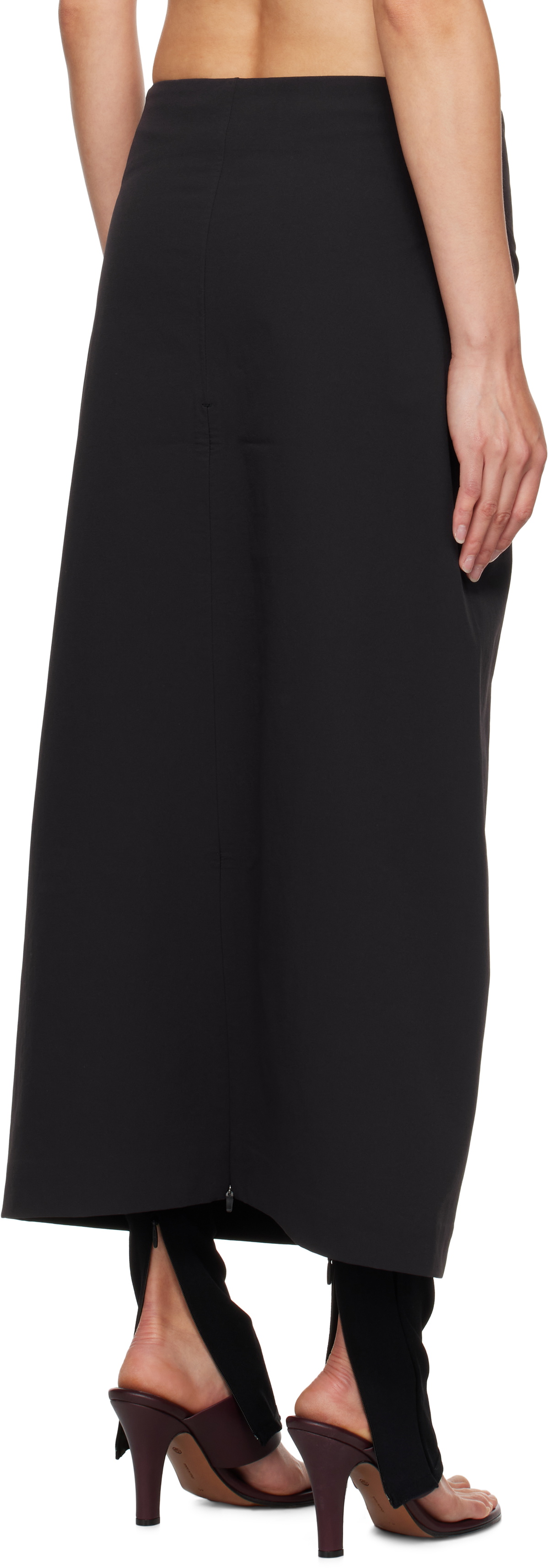 JOHANNA PARV Black Tech Midi Skirt
