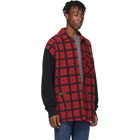 Off-White Red and Black Contrast Sleeve Shirt