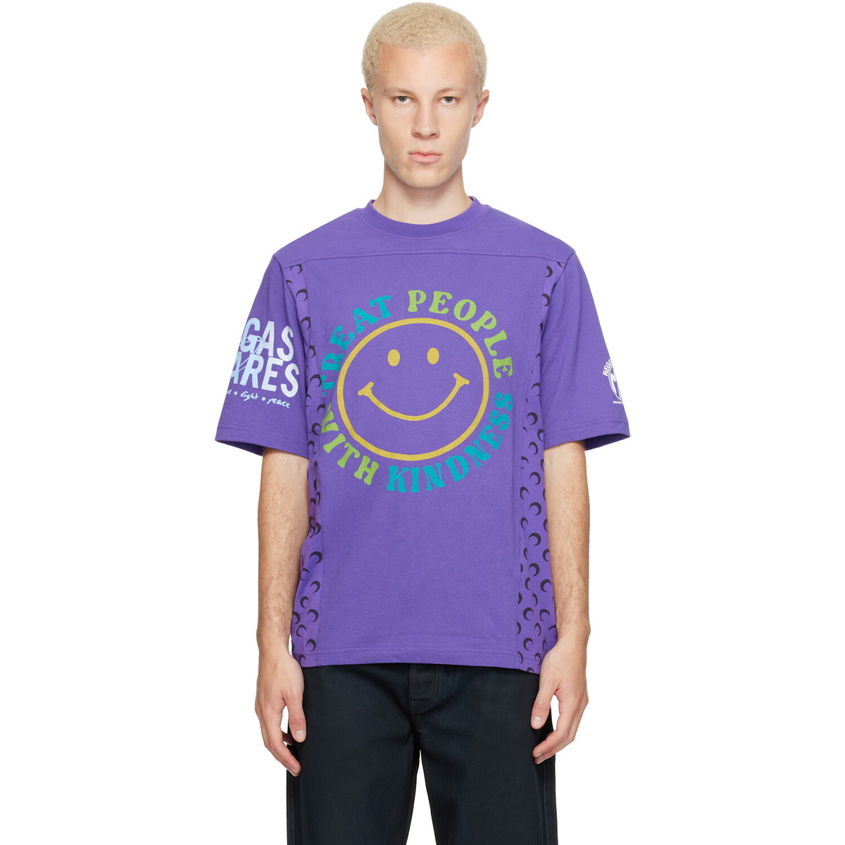 Marine Serre Purple Regenerated Graphic Jersey SS T-shirt