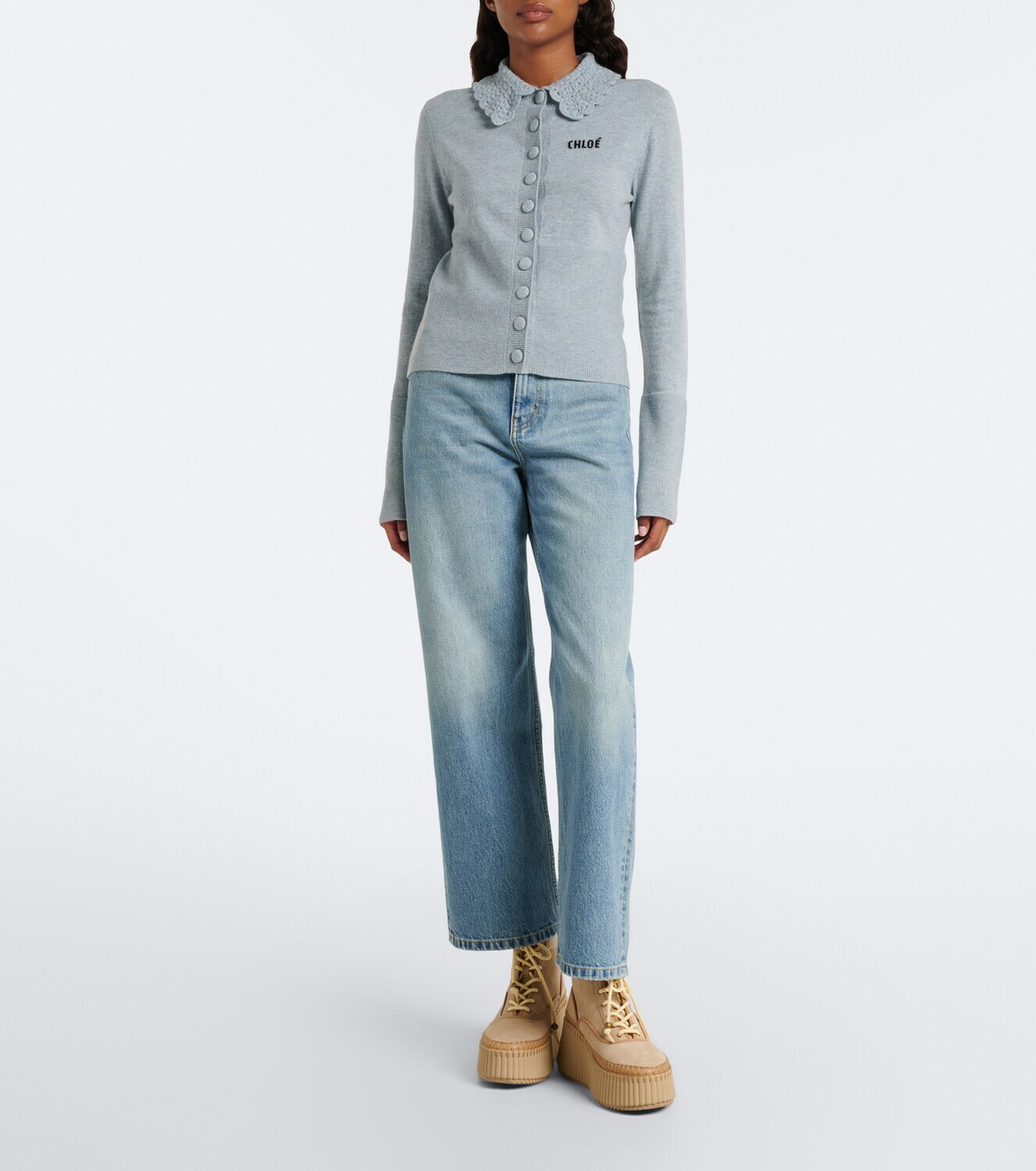 Chloé Nama suede platform lace-up boots