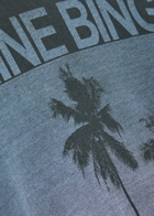 Anine Bing Palms Printed Cotton T-shirt Grey