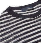 Lardini - Slim-Fit Striped Linen T-Shirt - Blue