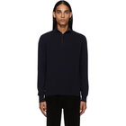 Ermenegildo Zegna Navy Cashmere Half-Zip Sweater