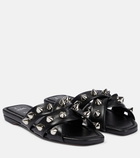 Christian Louboutin Miss Spike Club embellished leather slides