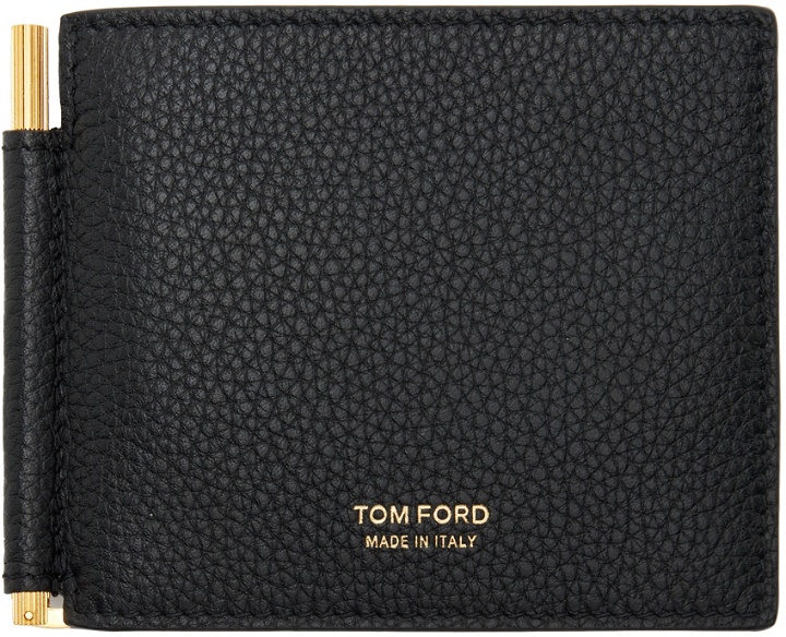 Photo: TOM FORD Black Soft Grain Leather Money Clip Wallet