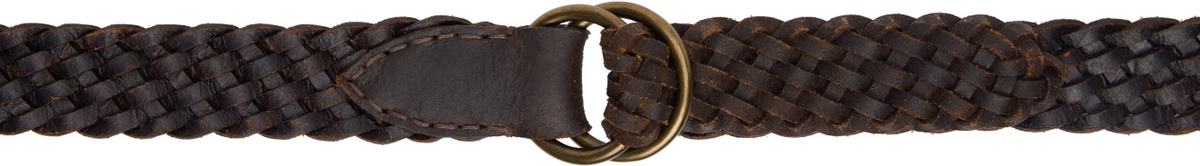 RRL Brown Braided Leather Belt
