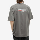 Balenciaga Men's Fit T-Shirt in Smoke Grey/White/Red