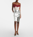 Saint Laurent Lace-trimmed silk satin camisole