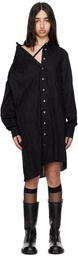 Ann Demeulemeester Black Halina Dropped Shoulder Shirt Minidress