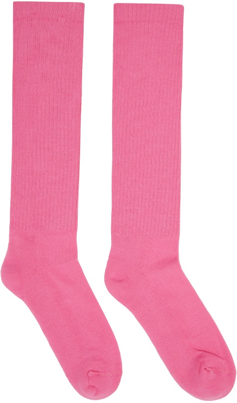 Photo: Rick Owens Pink Logo Crew Socks
