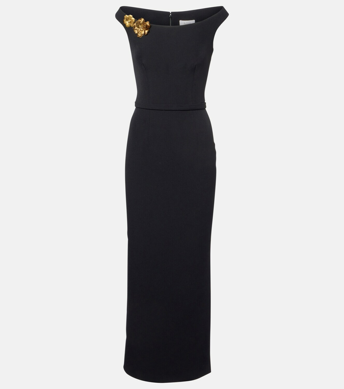 Safiyaa Belted embellished crêpe maxi dress