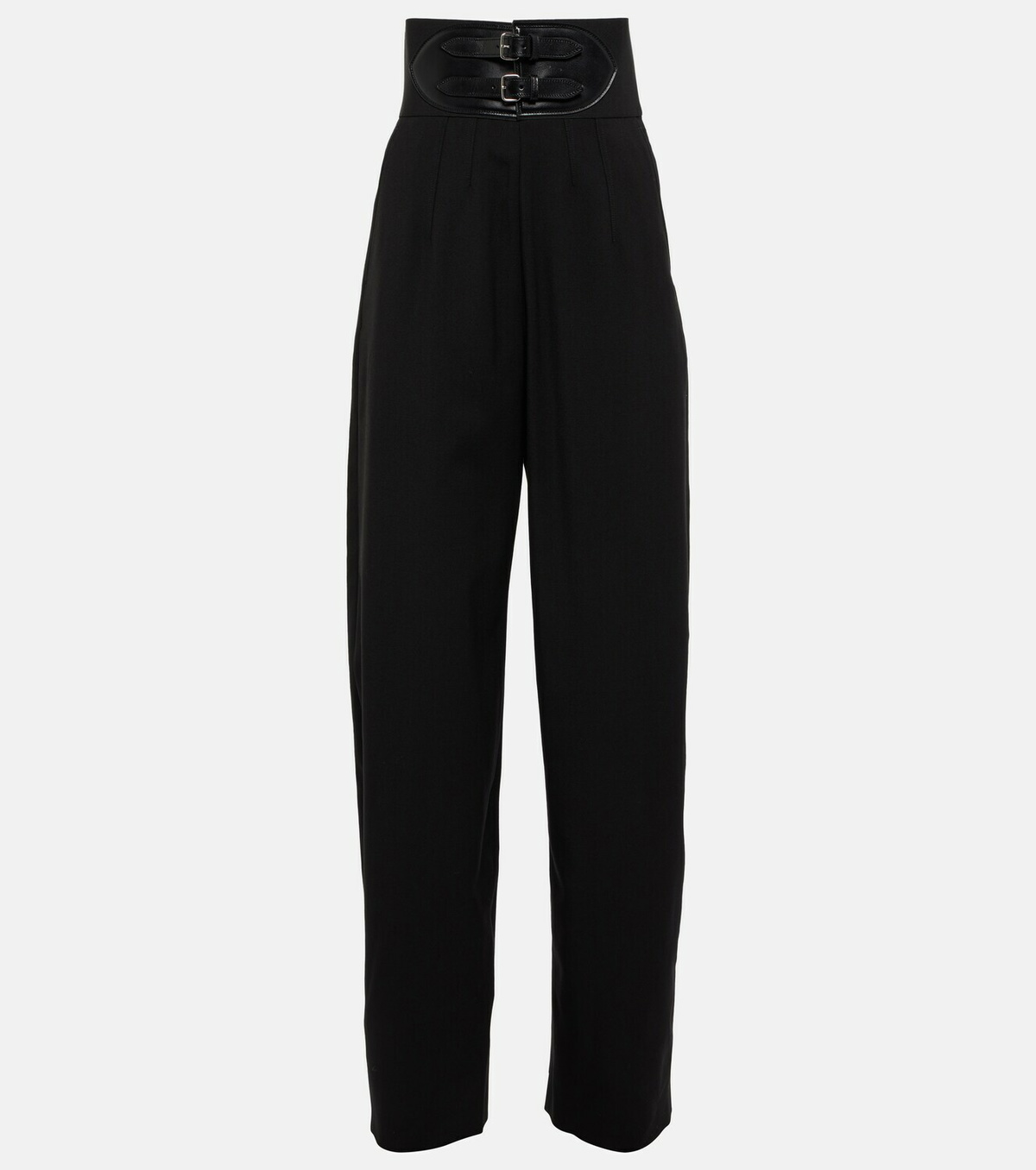 パンツ Alaia Buckle Stretch Wool Pants ALAÏA ROUND WOOL PANTS |ALAÏA US