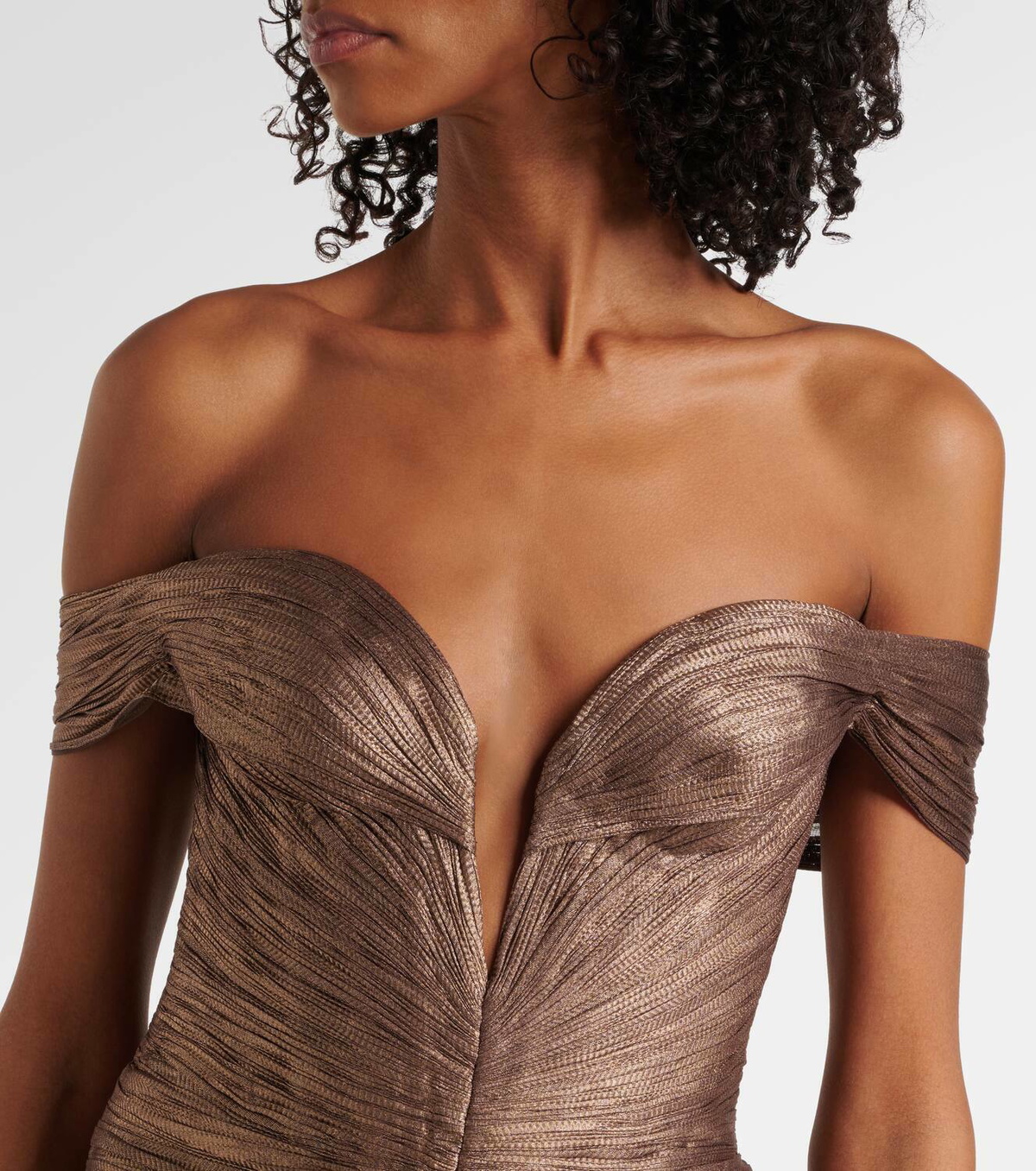 Maria Lucia Hohan Tia draped off-shoulder corset gown