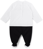 Balmain Baby White & Black Logo Bodysuit Set