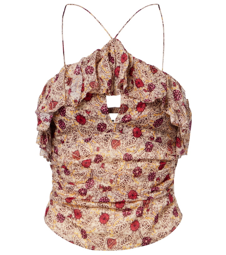 Photo: Marant Etoile Dijimia printed ruffled cotton top
